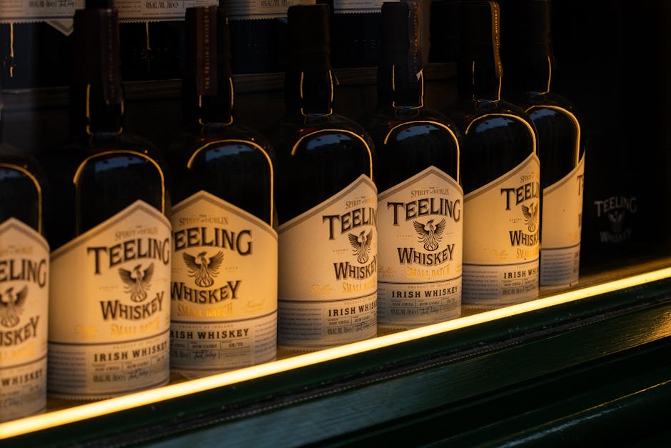 Irish whiskey glass tasting premium bottle collection bar