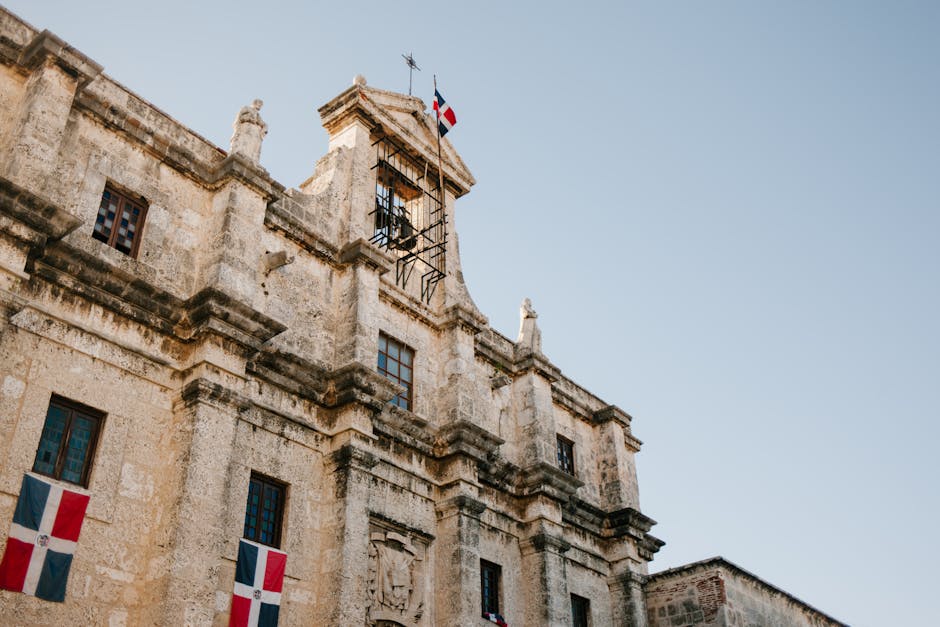 Dominican Republic local market, Higüey basilica architecture