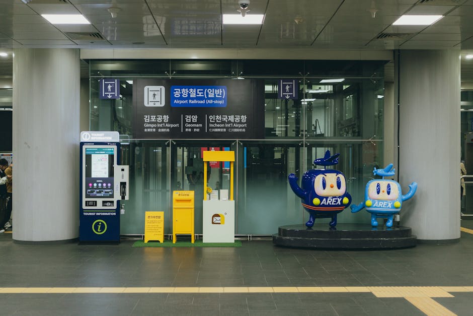 Incheon Airport immigration hall, smart entry kiosk Korea